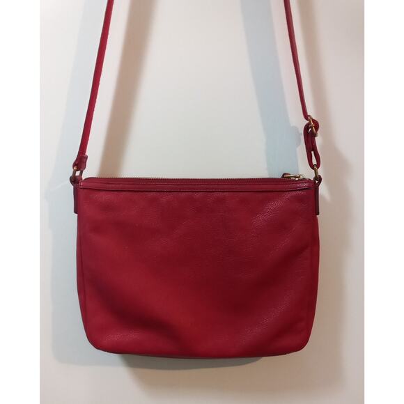 Fossil Red Leather with adjustable shoulder strap - Picture 3 of 5